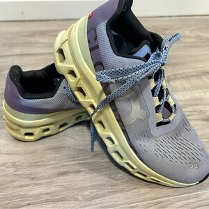 On Running Purple and Yellow Sneakers